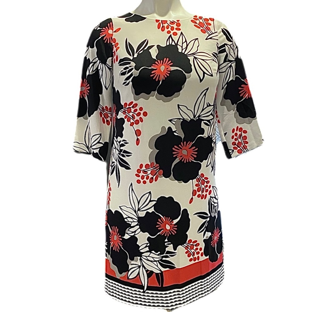 Nine West Floral Crepe Shift Dress